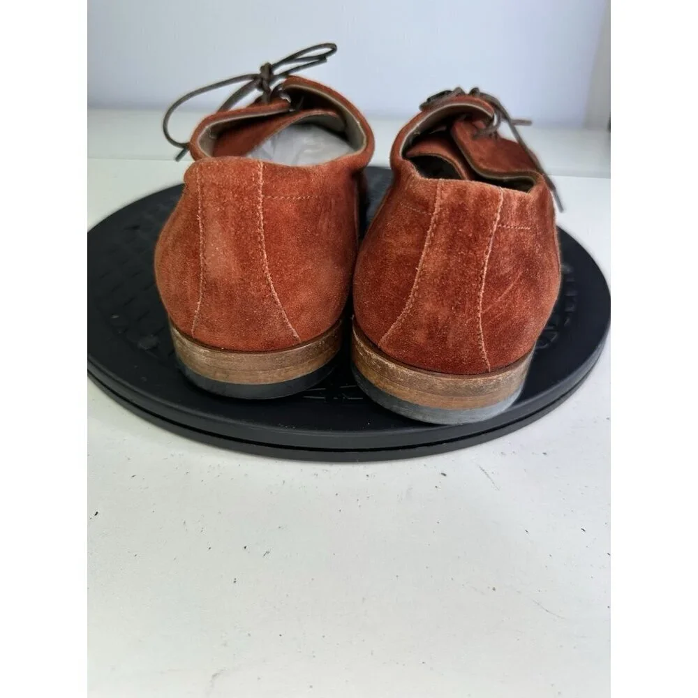 Hugo Boss Oxford Derby Wingtip Suede Shoe Size 7 Orange